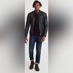 Mens SuperDry Leather Motorcycle Jacket